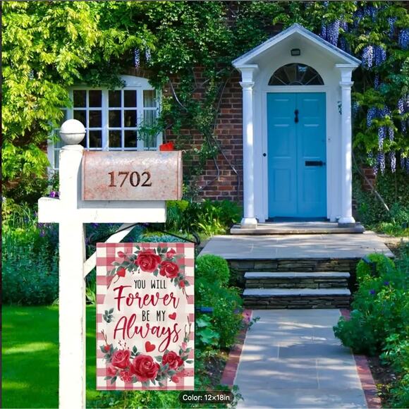 "You Will Forever Be My Always" Garden Flag, Valentine's Day, Polyester-12"x18" - Picture 3 of 8